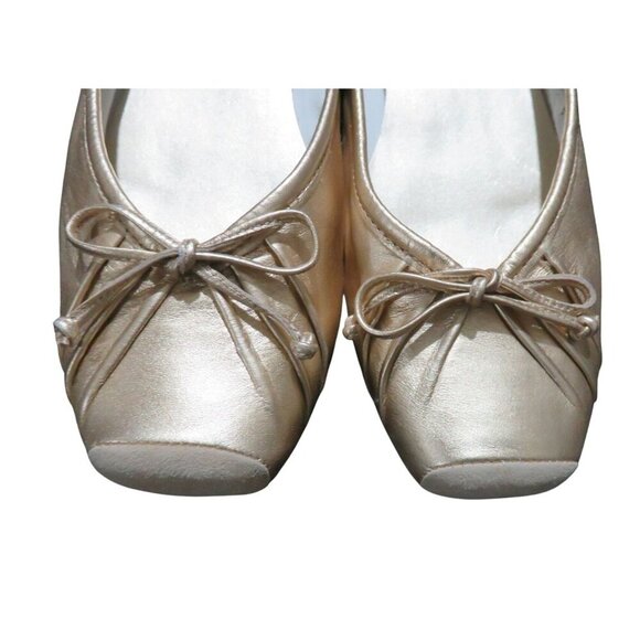 Jessica Simpson Rose Gold Western Leather Leve Square Toe Ballet Flats size 7.5 - Picture 2 of 5